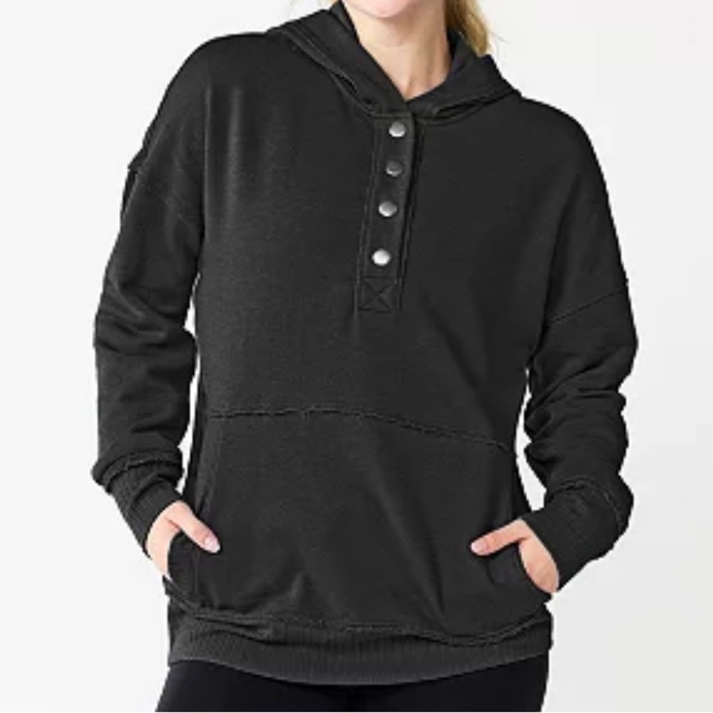 Kohls Black 1/4 Snap Hoodie